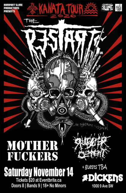 Restarts with Motherfuckers Rubber Cement official event artwork